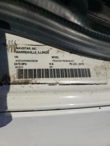 3HSCSAPN8BN346166 - 2011 INTERNATIONAL PROSTAR PR WHITE photo 10