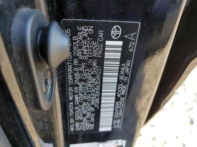 JTDBE32K863049237 - 2006 TOYOTA CAMRY LE BLACK photo 12