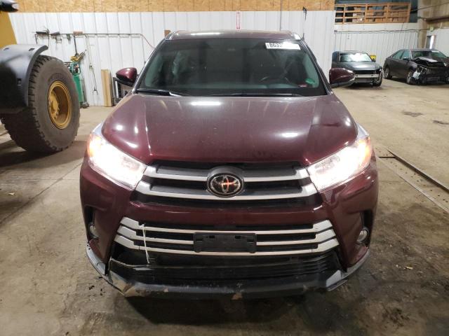 5TDJZRFH5KS945019 - 2019 TOYOTA HIGHLANDER SE ბურგუნდია ფოტო 5
