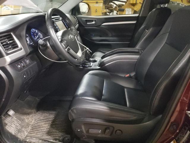 5TDJZRFH5KS945019 - 2019 TOYOTA HIGHLANDER SE ბურგუნდია ფოტო 7