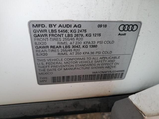 WA1CNAFY5J2246995 - 2018 AUDI Q5 PRESTIGE 白色 照片 13