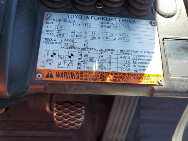 8FGCU2562675 - 2014 TOYOTA 8FGCU20 Двокольоровий фото 10