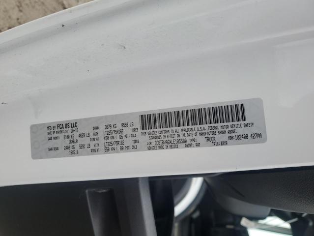 3C6TRVAGXLE105580 - 2020 RAM PROMASTER 1500 STANDARD თეთრი ფოტო 14
