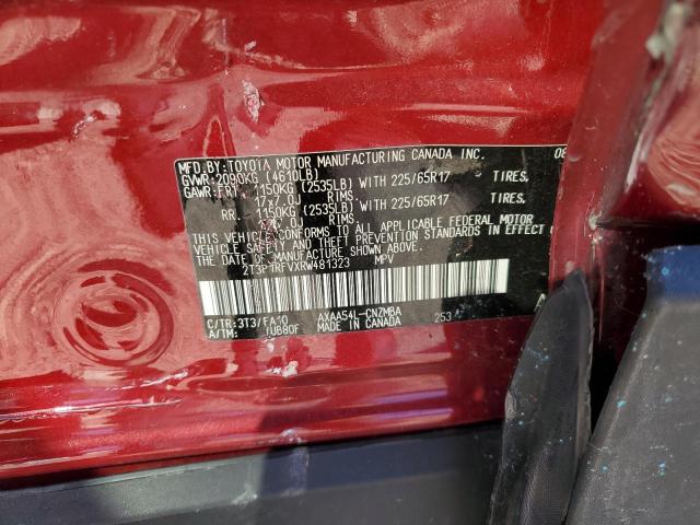2T3P1RFVXRW481323 - 2024 TOYOTA RAV4 XLE BURGUNDY photo 13