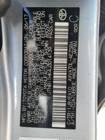 JTNB11HK4J3014139 - 2018 TOYOTA CAMRY L 银色 照片 12