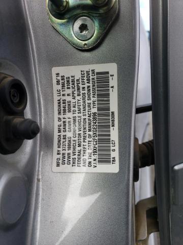 19XFC2F5XGE243896 - 2016 HONDA CIVIC LX Gümüş foto 12