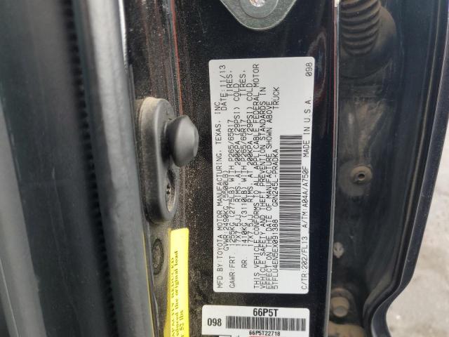 5TFLU4EN5EX091388 - 2014 TOYOTA TACOMA DOUBLE CAB 黑色 照片 12