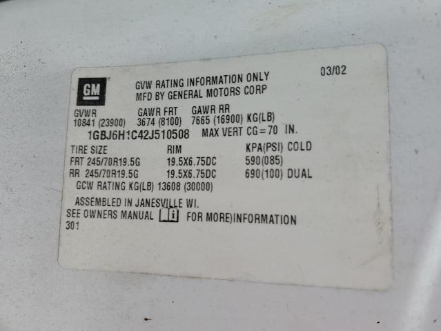 1GBJ6H1C42J510508 - 2002 CHEVROLET C-SERIES C6H042 WHITE photo 13