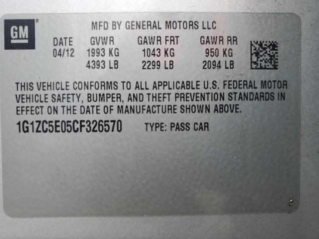 1G1ZC5E05CF326570 - 2012 CHEVROLET MALIBU 1LT Күміс фото 12