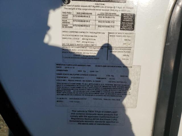 5SFCB3925LE431757 - 2020 HEARTLAND TORQUE 米色 照片 10