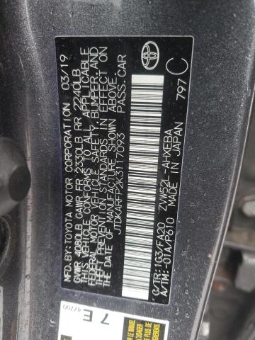 JTDKARFP2K3117093 - 2019 TOYOTA PRIUS PRIM 灰色 照片 12