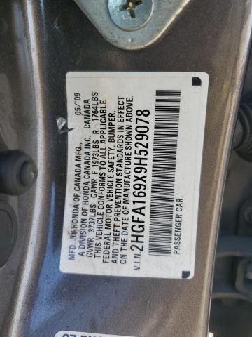 2HGFA169X9H529078 - 2009 HONDA CIVIC EXL ყავისფერი ფოტო 12