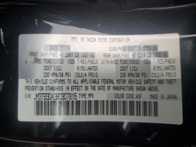 JM3TB3DA3B0307815 - 2011 MAZDA CX-9 BLACK photo 13