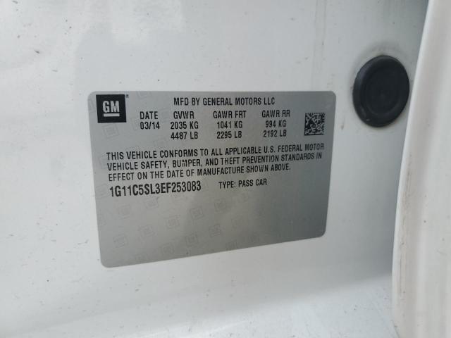 1G11C5SL3EF253083 - 2014 CHEVROLET MALIBU 1LT WHITE photo 13