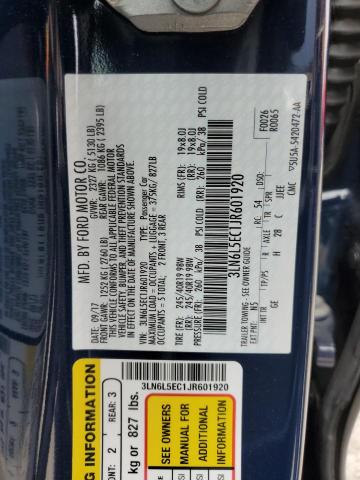 3LN6L5EC1JR601920 - 2018 LINCOLN MKZ RESERVE ლურჯი ფოტო 13