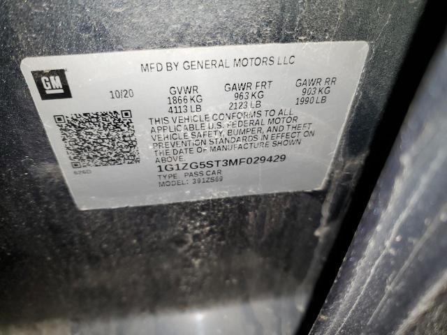 1G1ZG5ST3MF029429 - 2021 CHEVROLET MALIBU RS 银色 照片 12