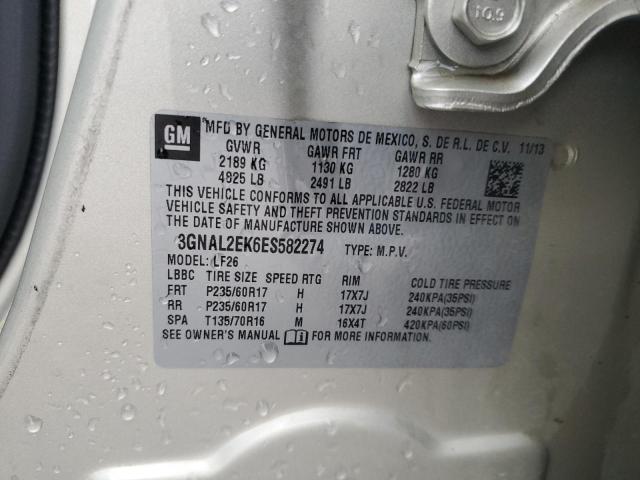 3GNAL2EK6ES582274 - 2014 CHEVROLET CAPTIVA LS 棕色 照片 13