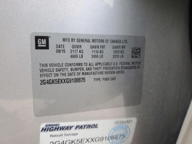 2G4GK5EXXG9108875 - 2016 BUICK REGAL 银色 照片 12