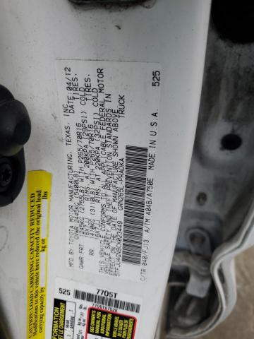 5TFJU4GN9CX023449 - 2012 TOYOTA TACOMA DOUBLE CAB PRERUNNER WHITE photo 12