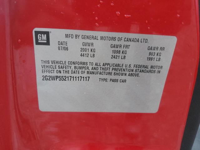 2G2WP552171117117 - 2007 PONTIAC GRAND PRIX 红色 照片 12