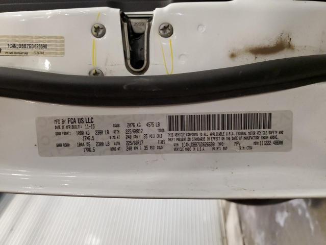 1C4NJDBB7GD626690 - 2016 JEEP COMPASS SPORT WHITE photo 14