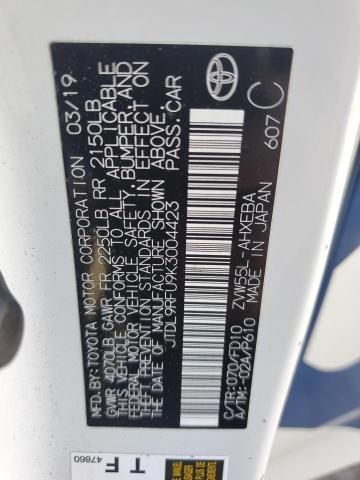 JTDL9RFU9K3004423 - 2019 TOYOTA PRIUS Ağ foto 14