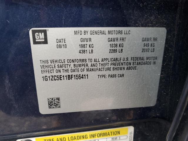 1G1ZC5E11BF156411 - 2011 CHEVROLET MALIBU 1LT BLUE photo 12