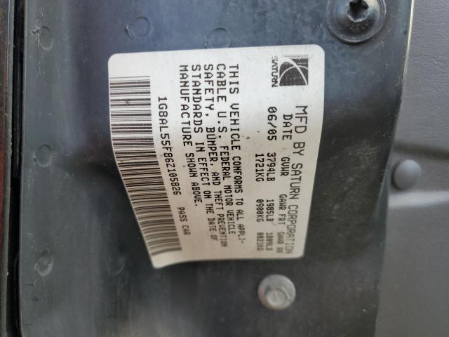1G8AL55F86Z105826 - 2006 SATURN ION LEVEL 3 BLACK photo 12