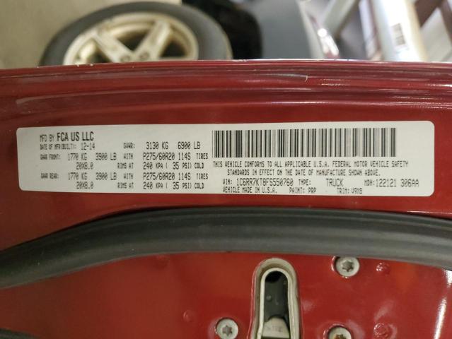 1C6RR7KT8FS550760 - 2015 RAM 1500 ST RED photo 12