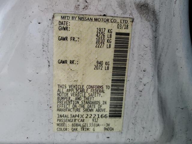 1N4AL3AP4JC222166 - 2018 NISSAN ALTIMA 2.5 Weiß Foto 13