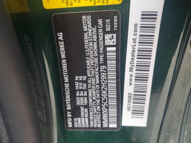 WMWXP5C56K2H29979 - 2019 MINI COOPER GREEN photo 12