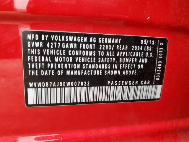 WVWDB7AJ9EW007822 - 2014 VOLKSWAGEN GOLF Կարմիր լուսանկար 13