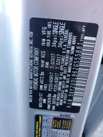 5XYZU3LB6JG555881 - 2018 HYUNDAI SANTA FE SPORT Күміс фото 12