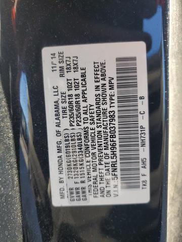 5FNRL5H96FB037983 - 2015 HONDA ODYSSEY TOURING 黑色 照片 13