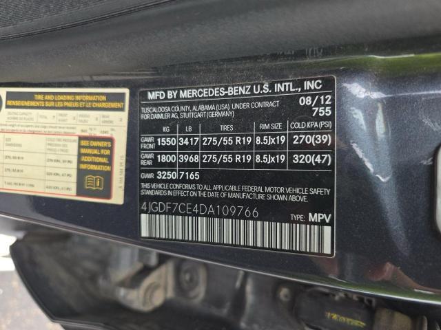 4JGDF7CE4DA109766 - 2013 MERCEDES-BENZ GL 450 4MATIC GRAY photo 10