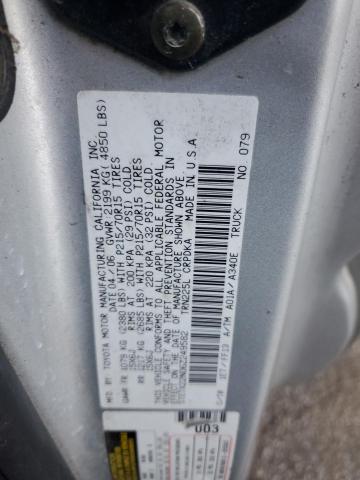 5TETX22N06Z249582 - 2006 TOYOTA TACOMA ACCESS CAB 银色 照片 12