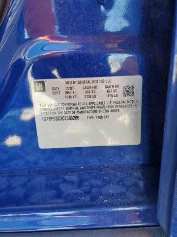 1G1PF5SC3C7305286 - 2012 CHEVROLET CRUZE LT 蓝色 照片 12