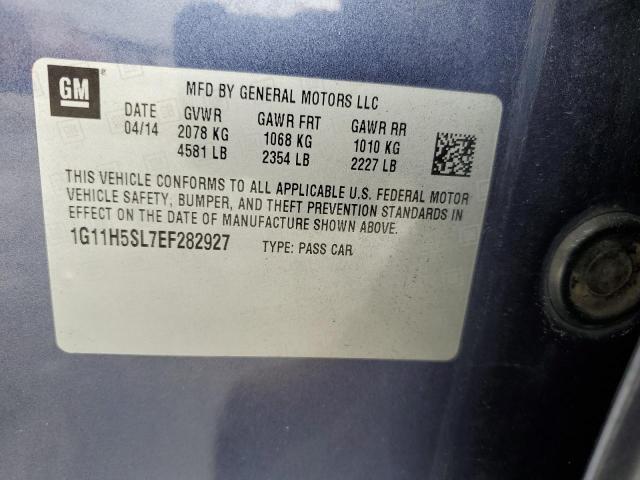 1G11H5SL7EF282927 - 2014 CHEVROLET MALIBU LTZ ლურჯი ფოტო 12