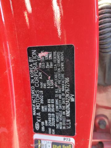 KNDJN2A22K7672766 - 2019 KIA SOUL 红色 照片 12