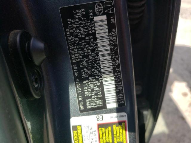 2T1BU4EE9AC339310 - 2010 TOYOTA COROLLA BASE 灰色 照片 12