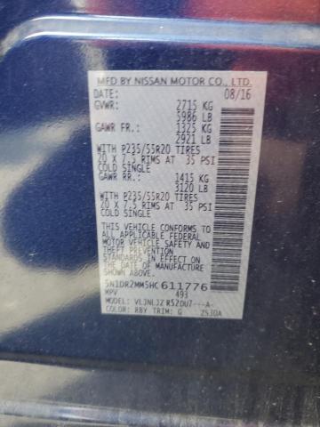 5N1DR2MM5HC611776 - 2017 NISSAN PATHFINDER S BLUE photo 13