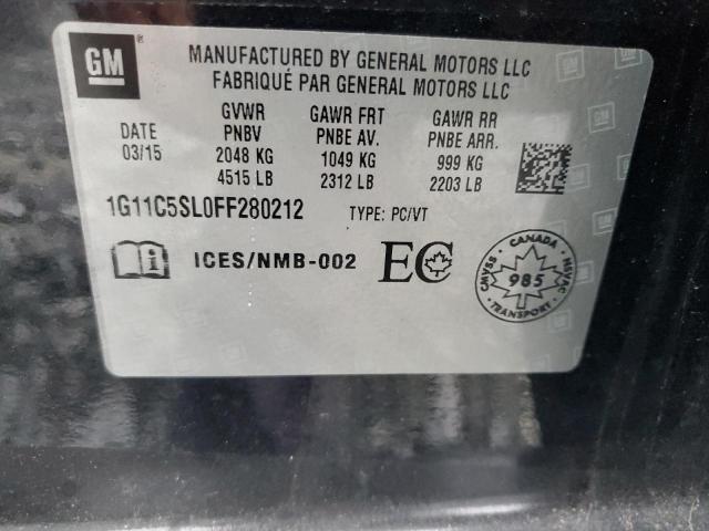 1G11C5SL0FF280212 - 2015 CHEVROLET MALIBU 1LT BLACK photo 13