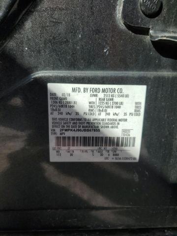 2FMPK4J90JBB67855 - 2018 FORD EDGE SEL CHARCOAL photo 13