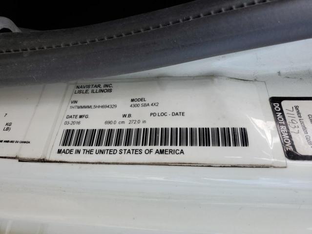 1HTMMMML5HH694329 - 2017 INTERNATIONAL 4000 4300 白色 照片 13