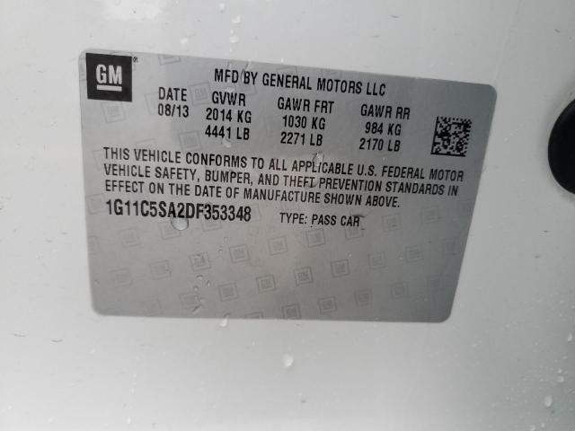 1G11C5SA2DF353348 - 2013 CHEVROLET MALIBU 1LT WHITE photo 12