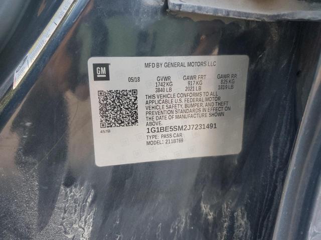 1G1BE5SM2J7231491 - 2018 CHEVROLET CRUZE LT 黑色 照片 12