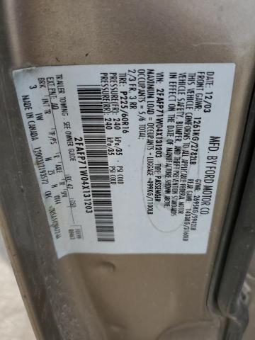 2FAFP71W04X131203 - 2004 FORD CROWN VICT POLICE INTERCEPTOR TAN photo 13