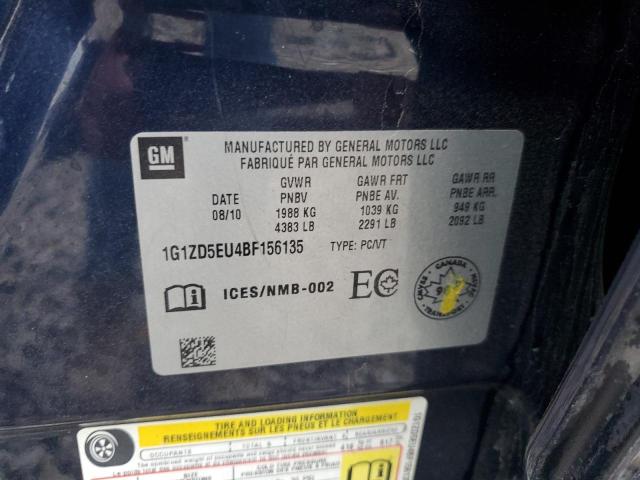 1G1ZD5EU4BF156135 - 2011 CHEVROLET MALIBU 2LT BLUE photo 13