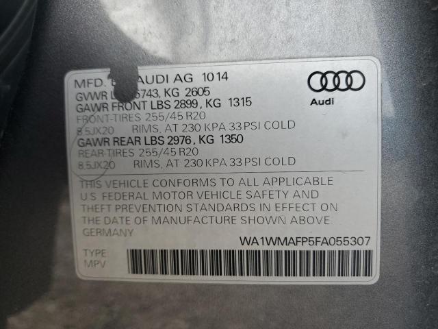 WA1WMAFP5FA055307 - 2015 AUDI Q5 PRESTIGE GRAY photo 13