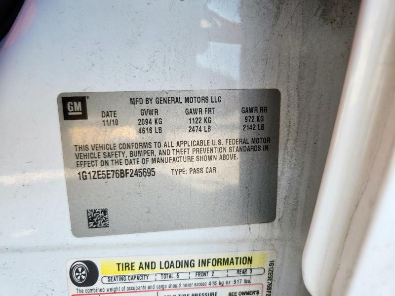 1G1ZE5E76BF245695 - 2011 CHEVROLET MALIBU LTZ Ağ foto 12